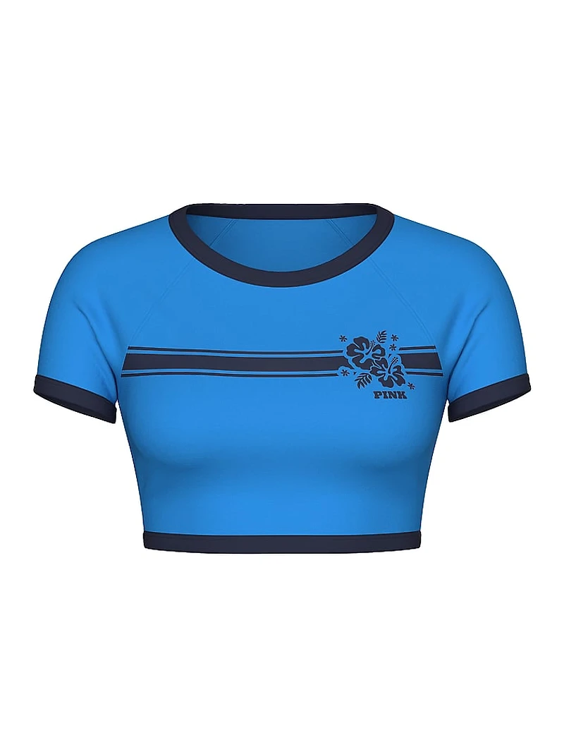 Cap-Sleeve Cropped Rash Guard