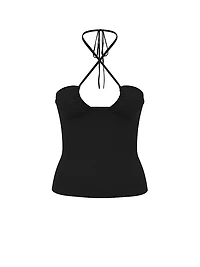 Floral Jacquard Halter Top
