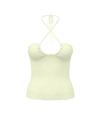 Floral Jacquard Halter Top