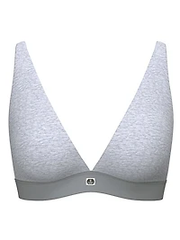 Cotton Logo Hardware Wireless Plunge Bralette