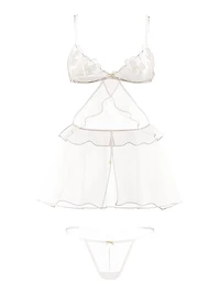 Peony Bridal Ruffled Babydoll Set
