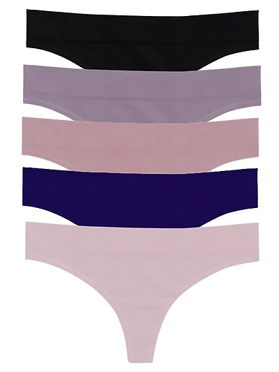 5-Pack Regular Rise Thong Panties