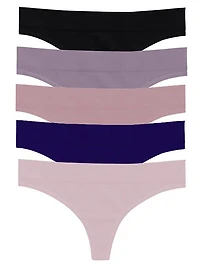 5-Pack Regular Rise Thong Panties