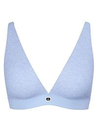Cotton Logo Hardware Wireless Plunge Bralette