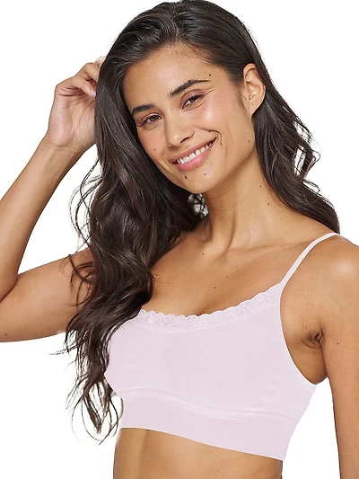 Lace-Trim Scoop Neck Bralette