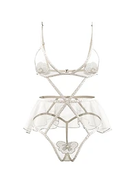 Peony Bridal Strappy Skirted Teddy
