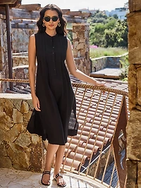 Pleated Beach Dress Cover Up