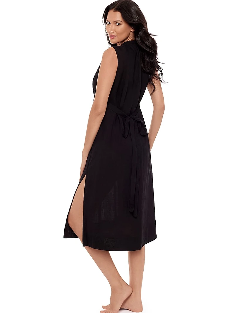 Pleated Beach Dress Cover Up