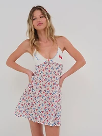 Forget Me Not Embroidery Slip Dress