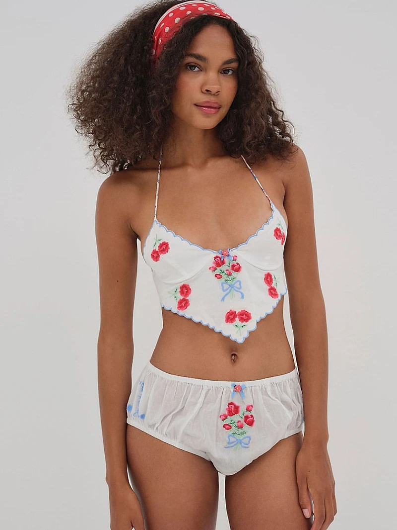 Forget Me Not Embroidery Bloomer Panty