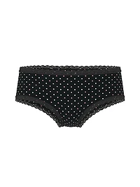 Cotton Pointelle Lace-Trim Cheeky Panty