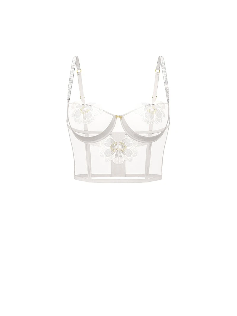 Peony Embroidery Corset Top