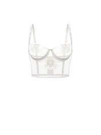 Peony Embroidery Corset Top