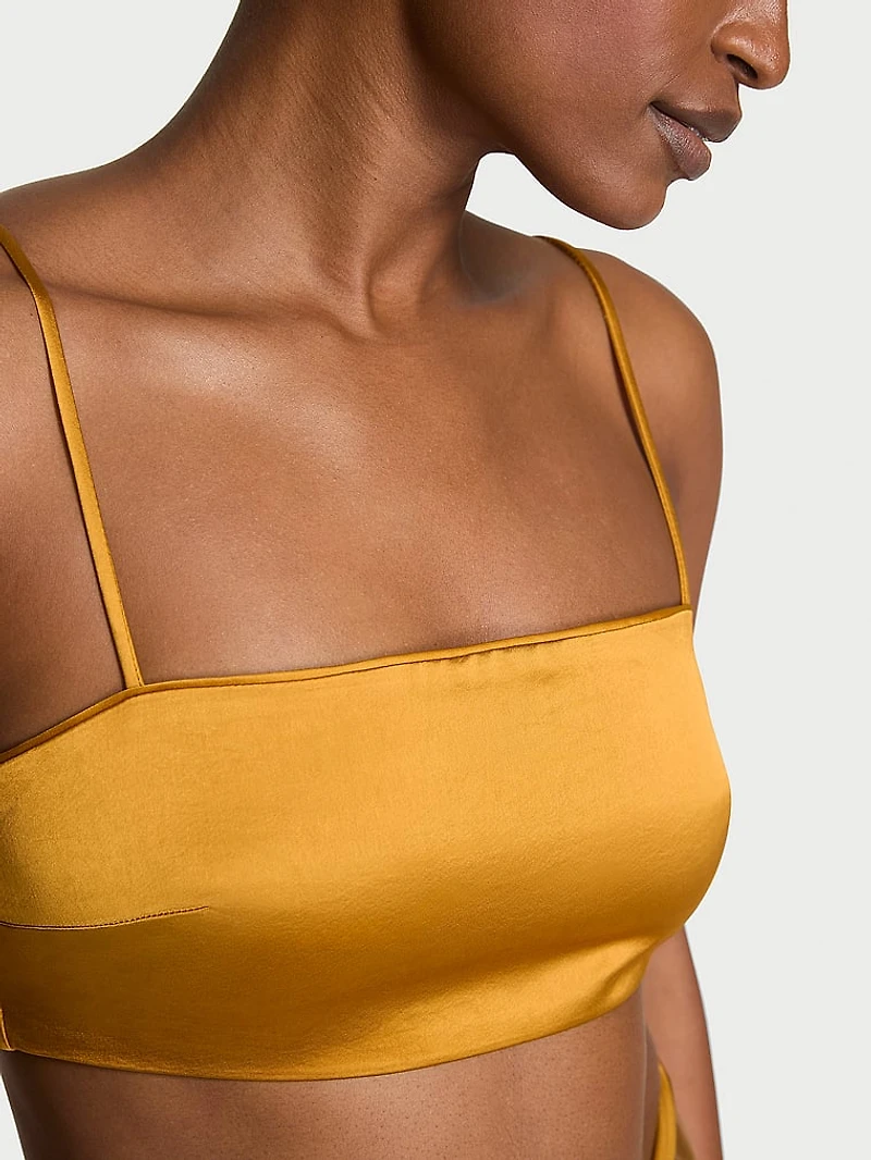 Luxe Satin Crop Bandeau Top & Slip Skirt Set
