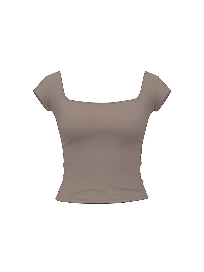 Base Stretch Cap-Sleeve Tee