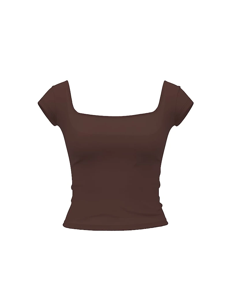 Base Stretch Cap-Sleeve Tee