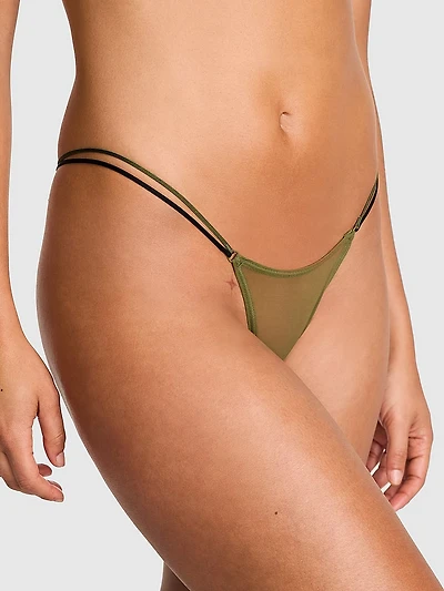 Logo Cotton Shimmer Micro Thong Panty