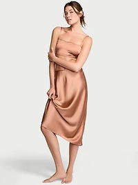 Luxe Satin Crop Bandeau Top & Slip Skirt Set