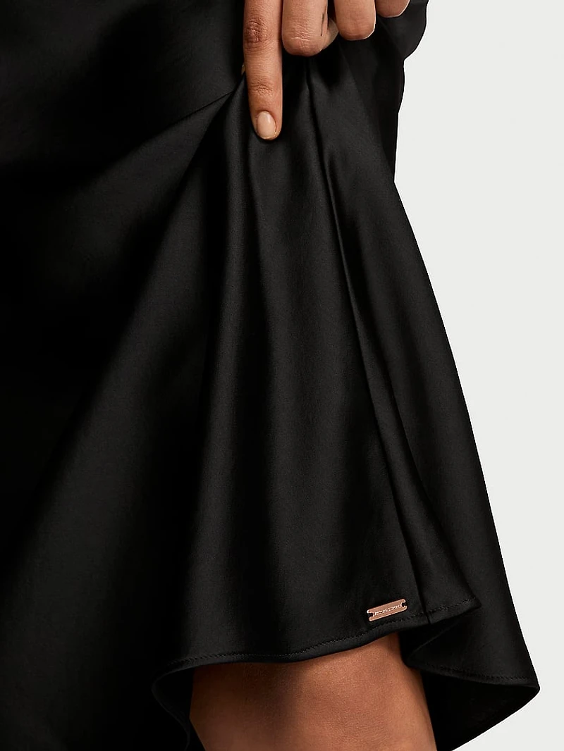 Luxe Satin Crop Bandeau Top & Slip Skirt Set