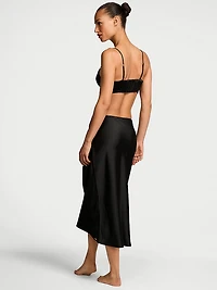 Luxe Satin Crop Bandeau Top & Slip Skirt Set