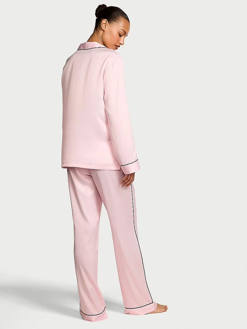 Glazed Satin Long Pajama Set