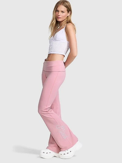 All-Day Cotton Foldover Flare Leggings