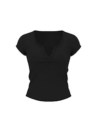Multi Rib Henley Tee