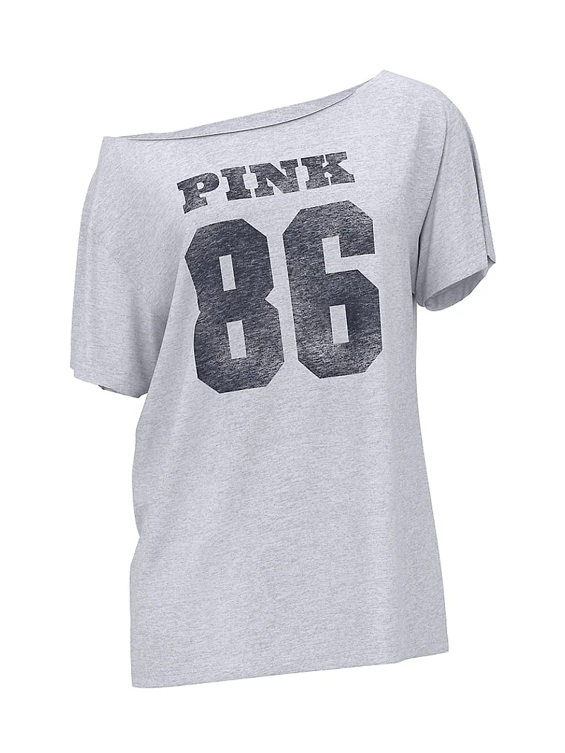 Campus Cotton Off-The-Shoulder Tee