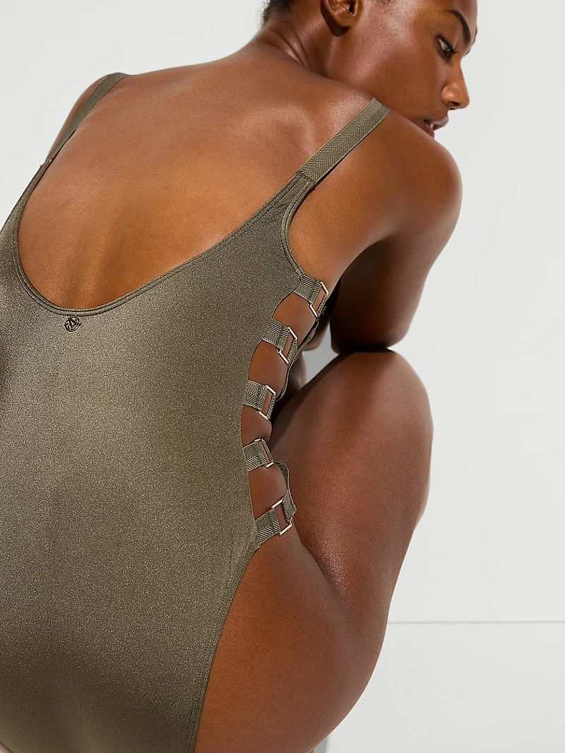 Archives Sexy Cut-Out Scoop One-Piece Swimsuit