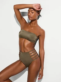 Archives Sexy Cut-Out High-Waist Cheeky Bikini Bottom