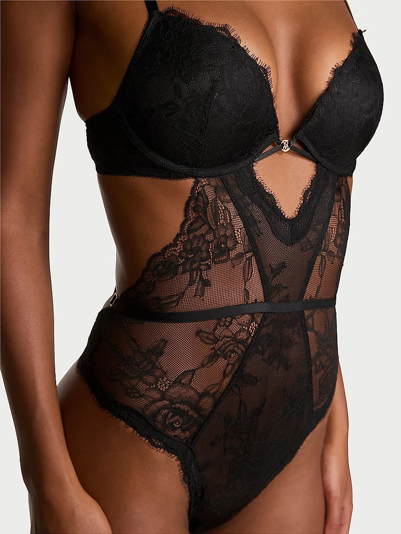 Rose Lace Push-Up Teddy