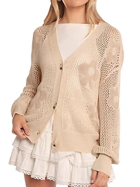 Winslow Open Knit Flower Cardigan