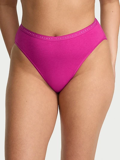 Stretch Cotton Eyelet High-Leg Brief Panty