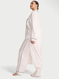 Glazed Satin Long Flyaway Tunic Pajama Set