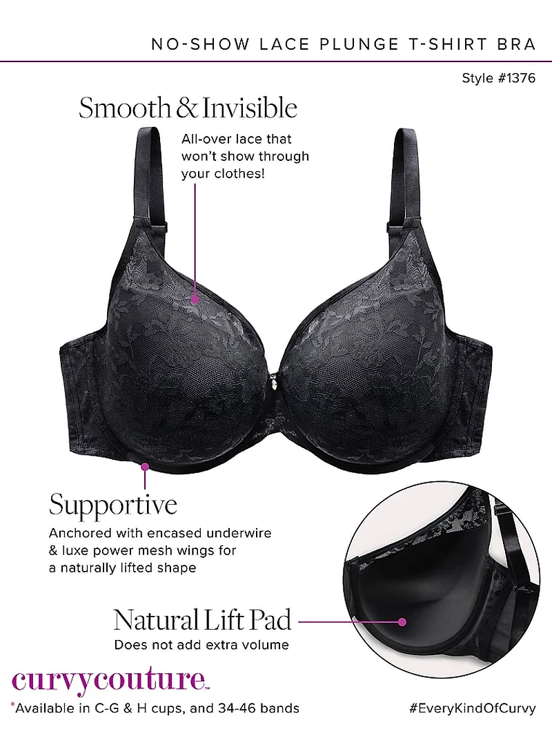 No-Show Lace T-Shirt Bra