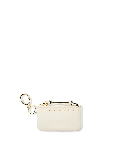 Refined Stud Zip Coin Purse Keychain