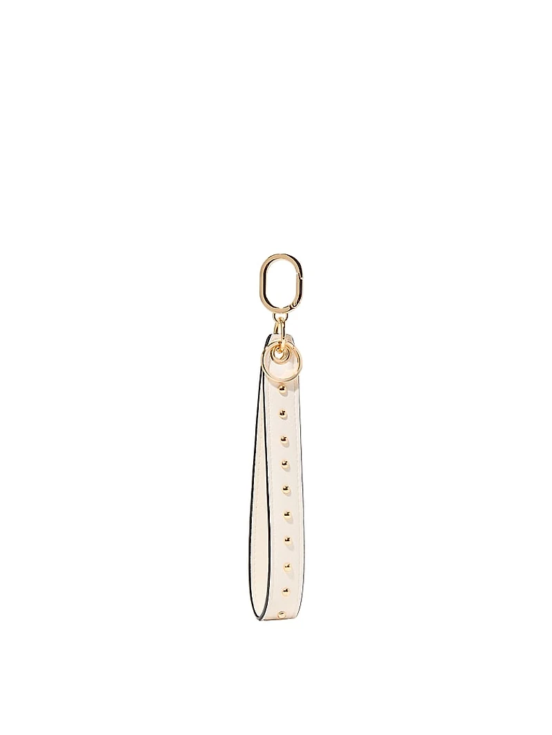 Refined Stud Narrow Wristlet Strap Keychain