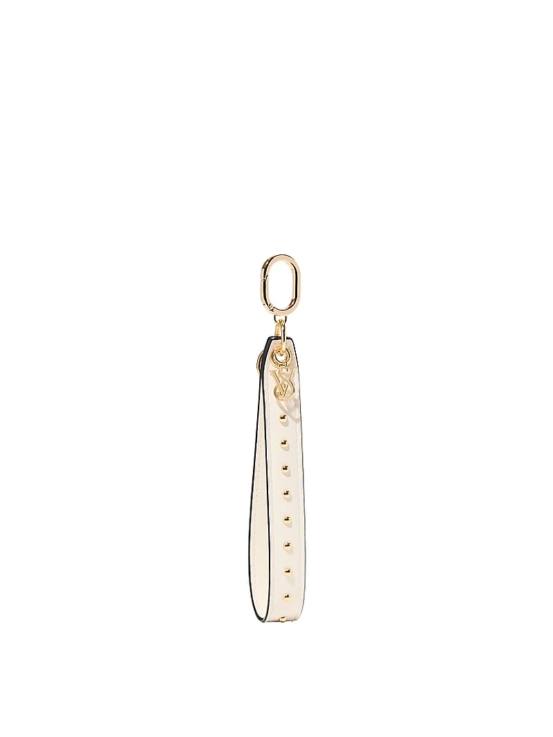 Refined Stud Narrow Wristlet Strap Keychain