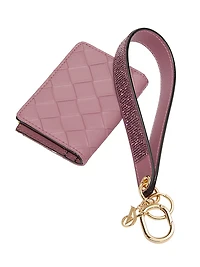 Refined Stud Narrow Wristlet Strap Keychain