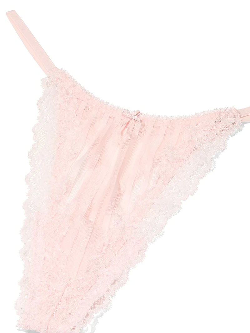 Lace Strappy-Back String Thong Panty
