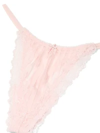 Lace Strappy-Back String Thong Panty