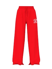 Ivy Fleece Wide-Leg Split-Hem Sweatpants
