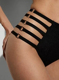 Archives Sexy Cut-Out High-Waist Cheeky Bikini Bottom