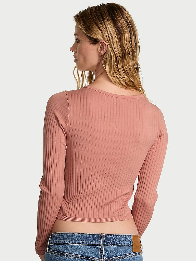 Smooth Seamless Rib Crop Cardigan