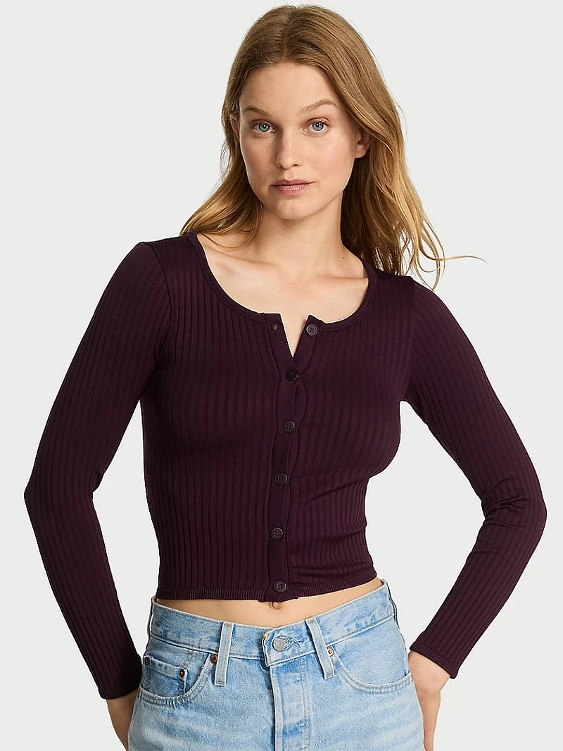 Smooth Seamless Rib Crop Cardigan