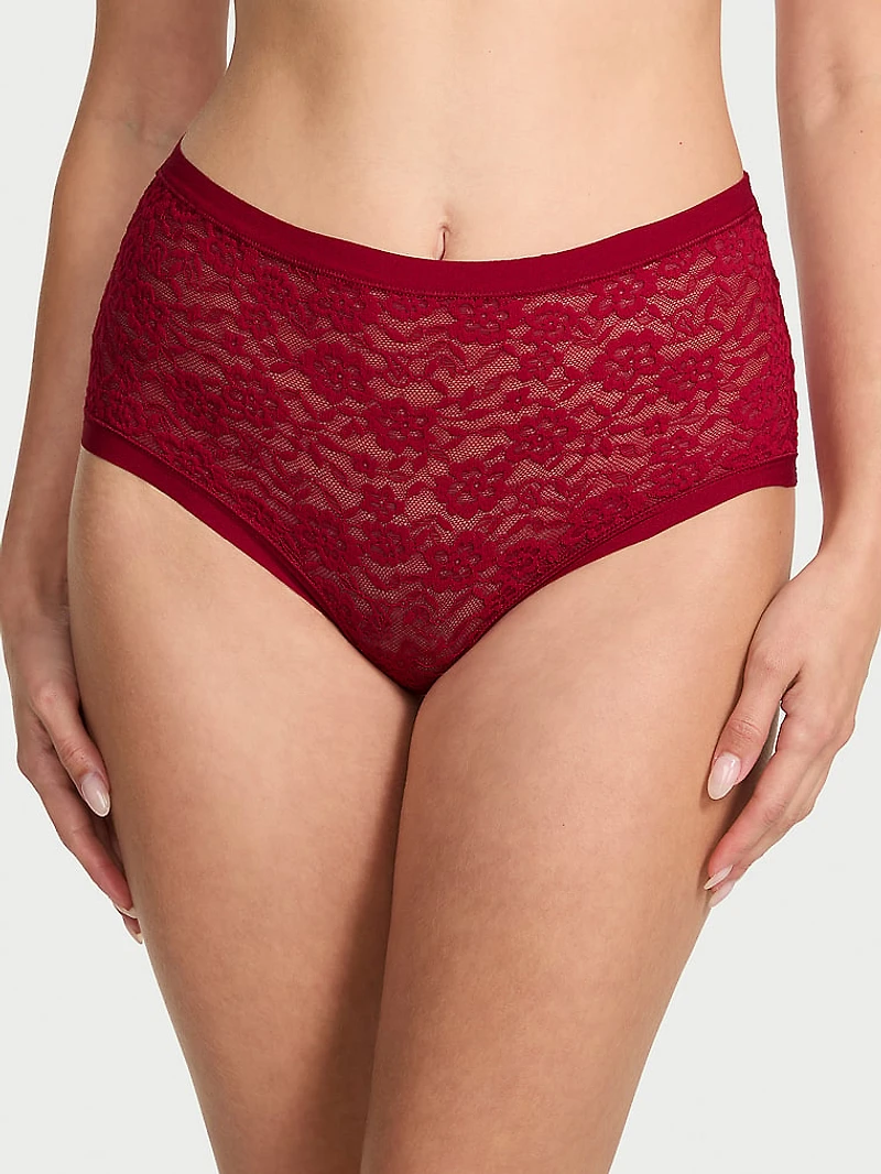 No-Show Lace High-Waist Brief Panty