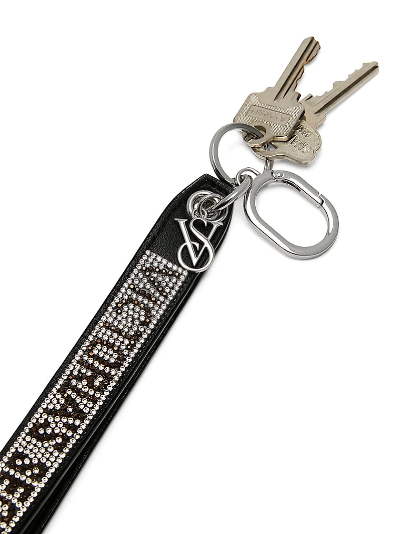 Refined Stud Narrow Wristlet Strap Keychain