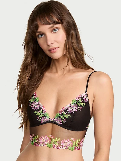 Wisteria Embroidery Triangle Bra Top