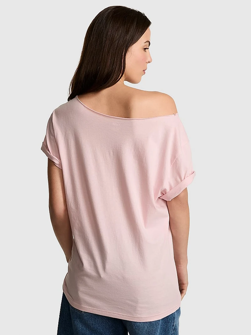 Campus Cotton Off-The-Shoulder Tee