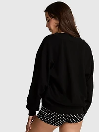 Ivy Fleece V-Neck High-Low Cropped Sweatshirt
